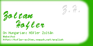 zoltan hofler business card